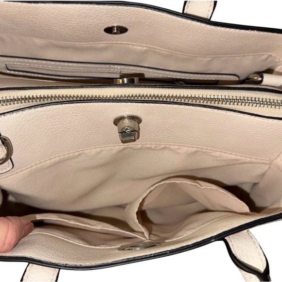 Rae Dunn Cream Satchel with Turnlock Closure - Picture 5 of 6